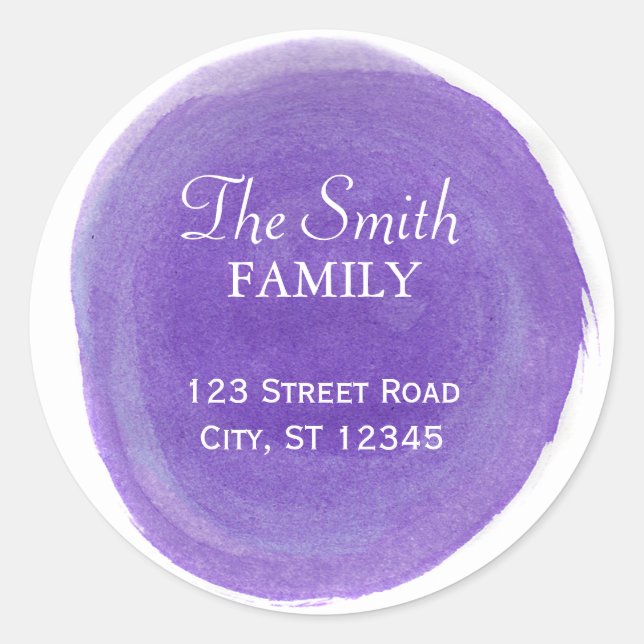 Pegatina redondo de dirección de retorno de color  (Anverso)