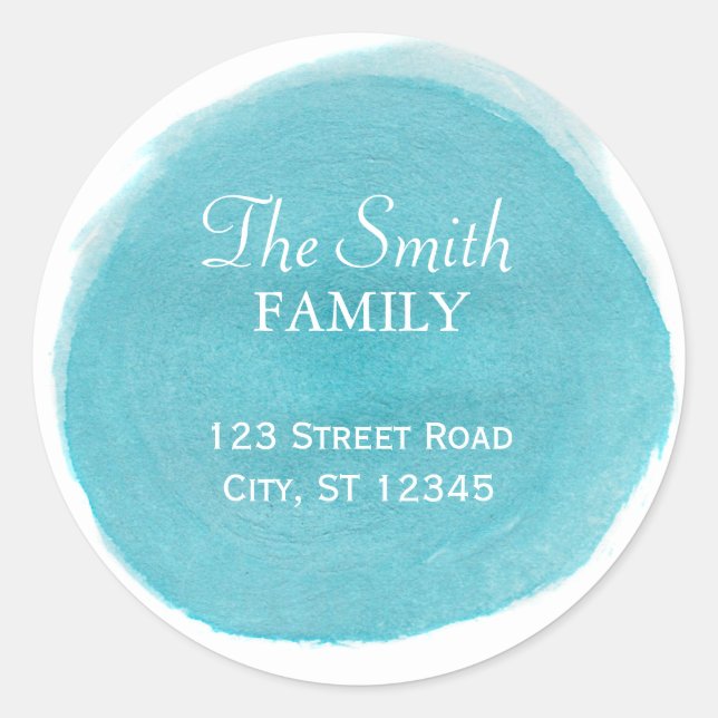 Pegatina redondo de dirección de retorno de color  (Anverso)