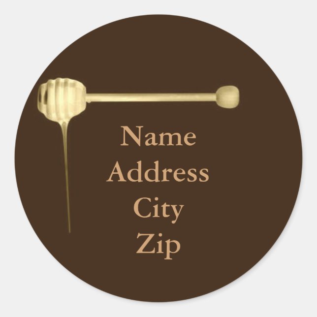 Pegatina redondo de etiqueta de miel (Anverso)