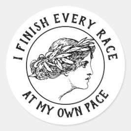 Pegatina redondo de fin de espacio