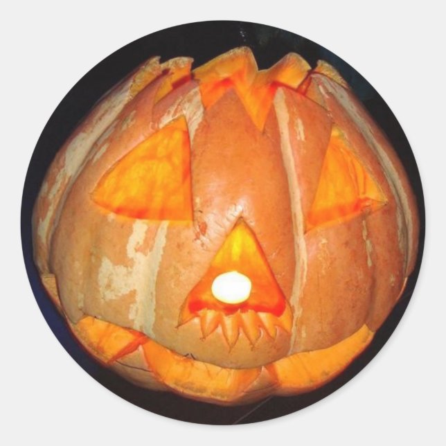 Pegatina redondo de Halloween (Anverso)