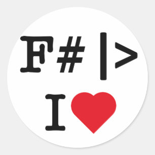 Pegatina redondo de I Heart F#
