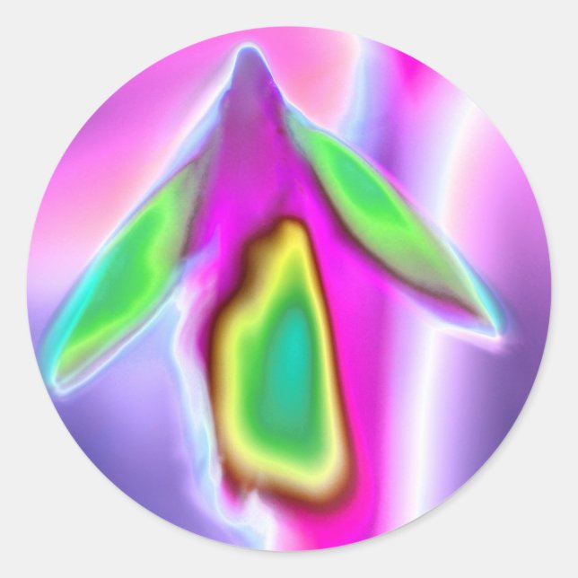 pegatina redondo de impresión de flores "Take Flig (Anverso)