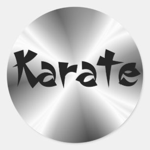 Pegatina redondo de karate de plata falsa