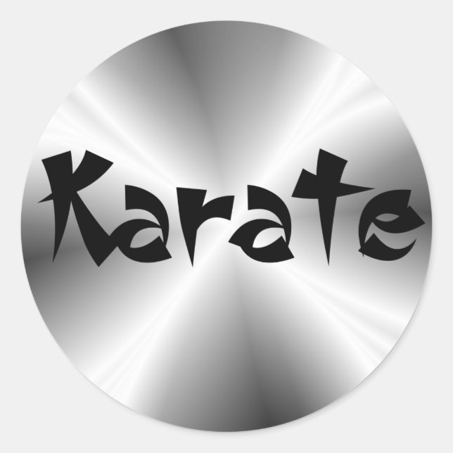 Pegatina redondo de karate de plata falsa (Anverso)