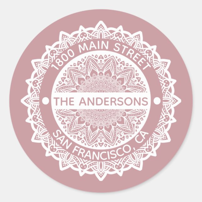 Pegatina redondo de la etiqueta de la dirección mo (Anverso)