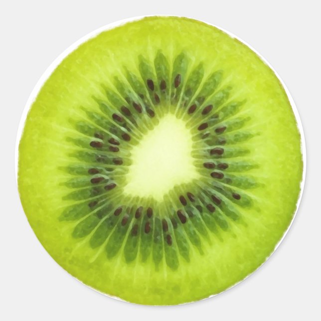 Pegatina redondo de la nota sobre la fruta - Kiwif (Anverso)