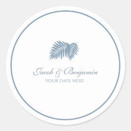 Pegatina redondo de la palma azul