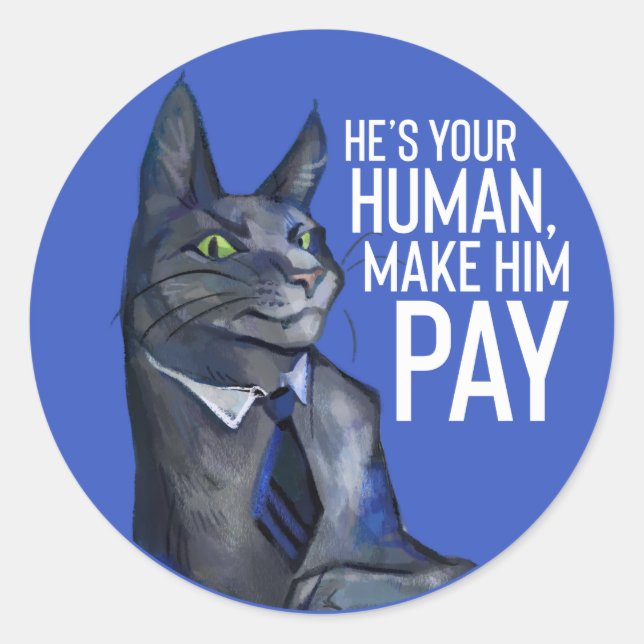 Pegatina Redondo De Meow Meow Puffytail (Anverso)