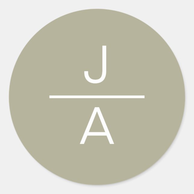 Pegatina redondo de monograma de oro de serenidad  (Anverso)