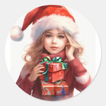 Pegatina redondo de navidades|