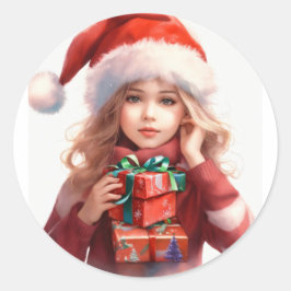 Pegatina redondo de navidades|