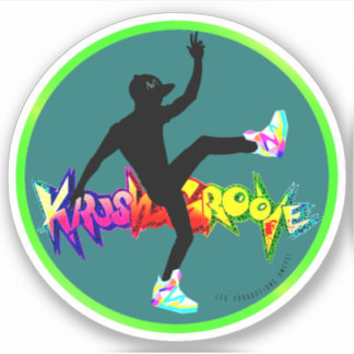 pegatina redondo de neón Krush, bailarina de hip h