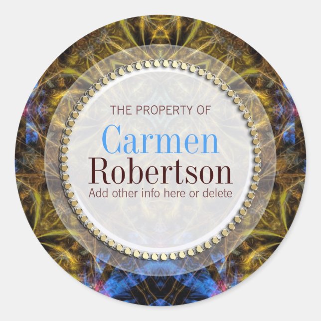 Pegatina redondo de Personalizado de la fantasía d (Anverso)