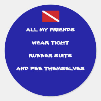 Pegatina redondo de pis #1 del buceador