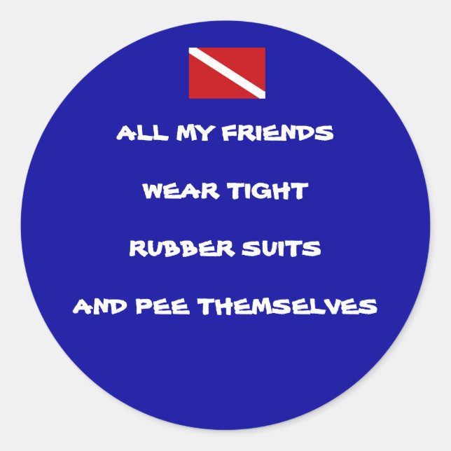 Pegatina redondo de pis #1 del buceador (Anverso)