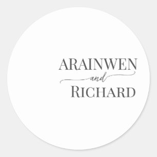 Pegatina redondo de plantilla de texto elegante