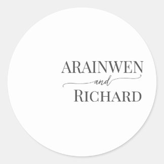 Pegatina redondo de plantilla de texto elegante