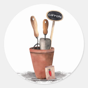 Pegatina Redondo de Terracota de Jardinería