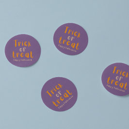 Pegatina Redondo De Trick O Trato Clásico De Hallo