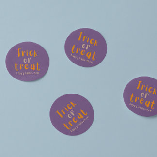 Pegatina Redondo De Trick O Trato Clásico De Hallo