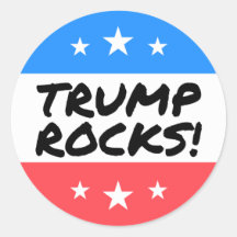 PEGATINA redondo de TRUMP ROCKS