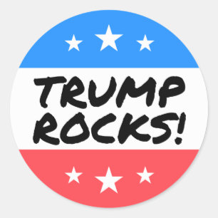 PEGATINA redondo de TRUMP ROCKS