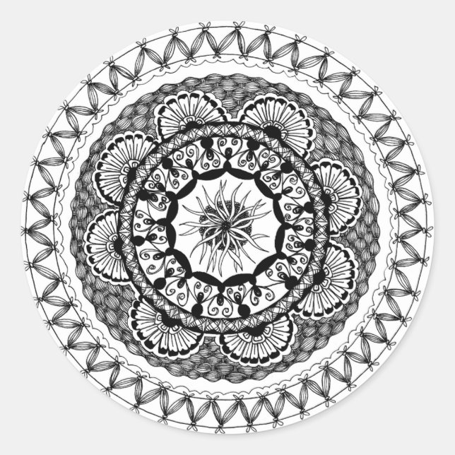 Pegatina redondo de Zendala "Ona" (Anverso)