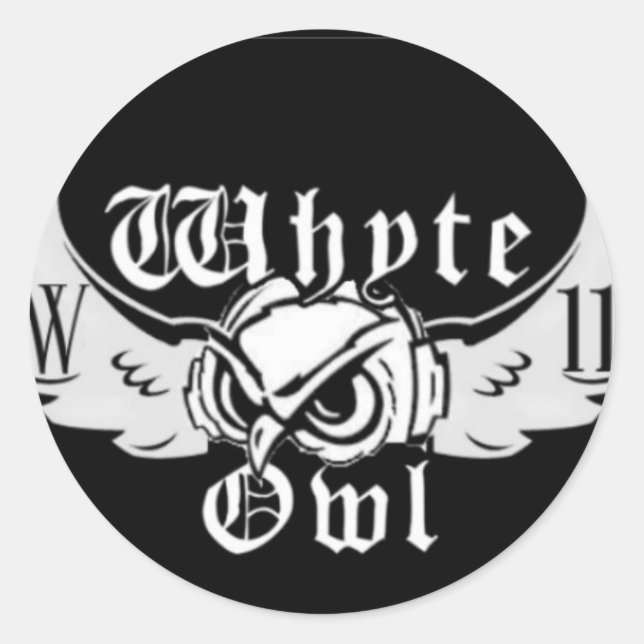 Pegatina redondo del logotipo de Whyte Owl (Anverso)