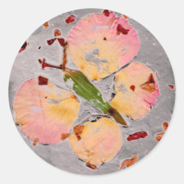 Pegatina redondo gris mariposa rosa, sellador de s
