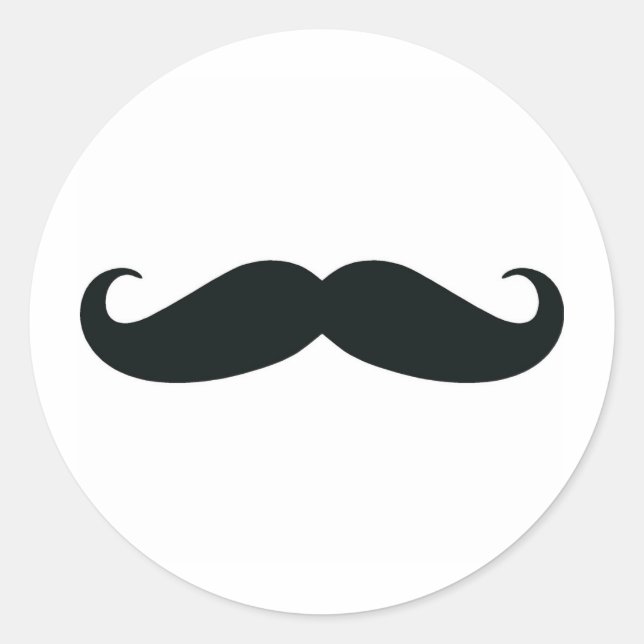 Pegatina redondo - Mustache (Anverso)