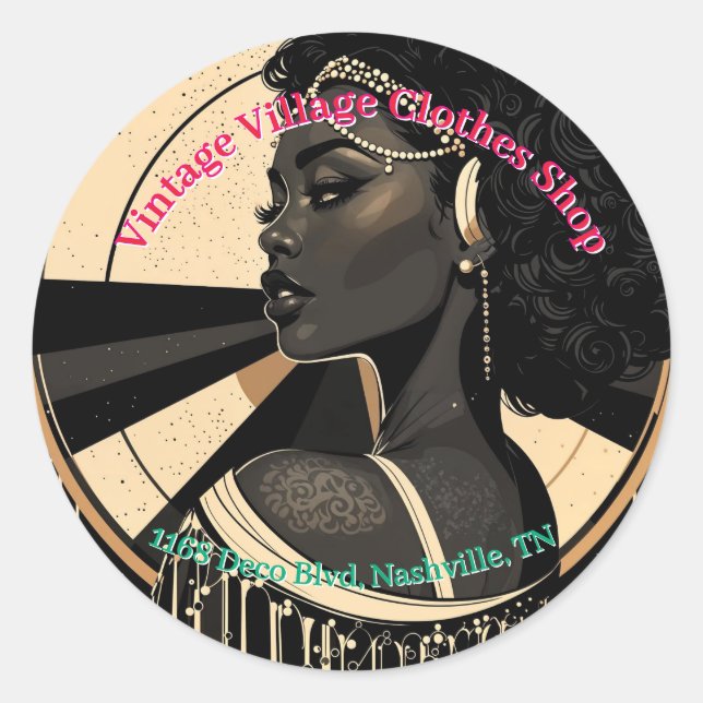 Pegatina redondo para ropa de vintage para pequeña (Anverso)