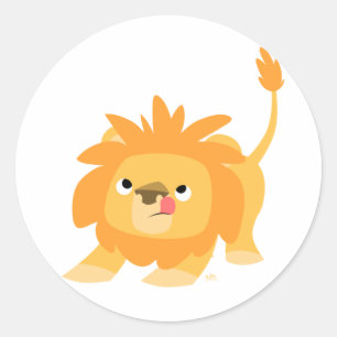 Pegatina redondo Personalizado Lion listo para el