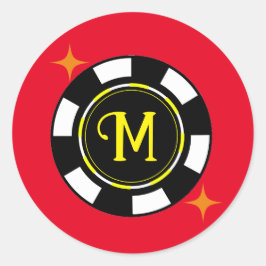 Pegatina redondo - Poker Personalizado (añadir ini