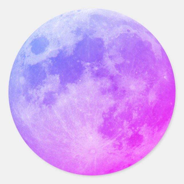 Pegatina redondo Purple Moon Classic (Anverso)