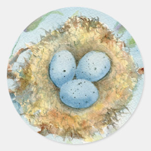 Pegatina redondo "Robin's Nest"