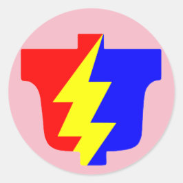 Pegatina redondo rosa del EPL diseñado por Chad