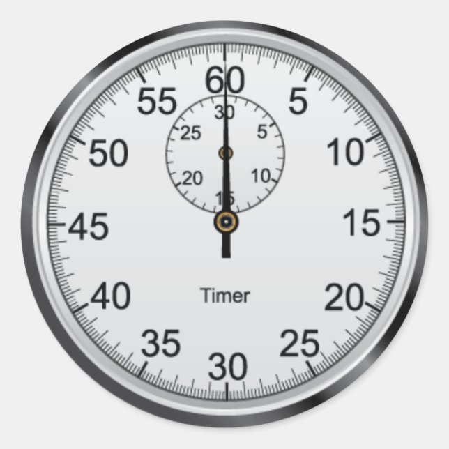 Pegatina redondo simple de Stopwatch (Anverso)