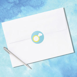 Pegatina redondo Sun y Cloud Classic