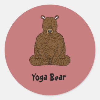 pegatina redondo "Yoga Bear"