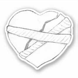 Pegatina Reducir un esbozo del corazón roto