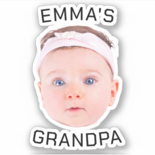 Pegatina Regalo de abuelo, cara de bebé Personalizado, rega