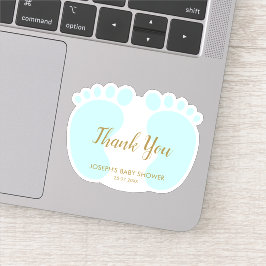Pegatina Regalo de agradecimiento para fiesta de Baby Boy