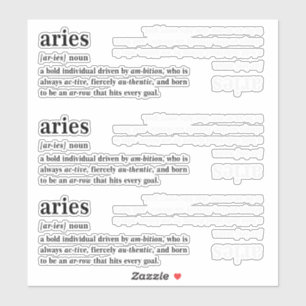 Pegatina Regalo de astrología estética definición Aries