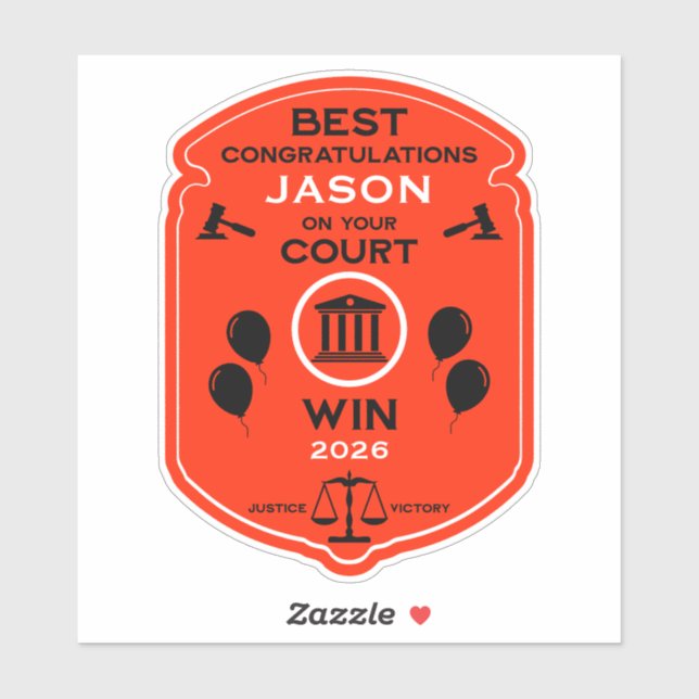 Pegatina Regalo de celebración de victoria de la ley (Hoja)