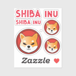 Pegatina regalo de criptografía de SHIBA INU, moneda de mem