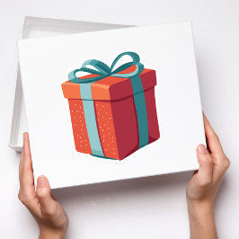 Pegatina Regalo de cumpleaños con arco azul