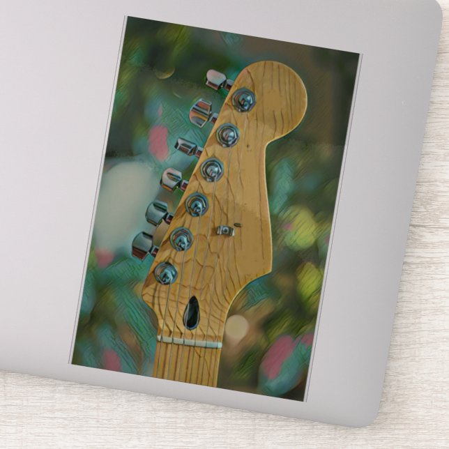 Pegatina regalo de cumpleaños de guitarrista (Detalle)