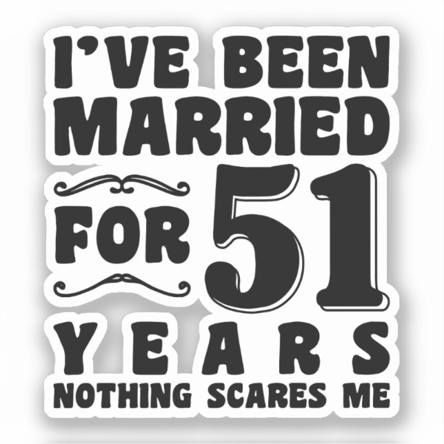 Pegatina Regalo de cumpleaños por 51 años de casados (Anverso)