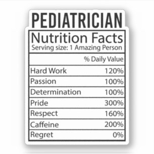 Pegatina Regalo de datos sobre nutrición pediátrica para pe